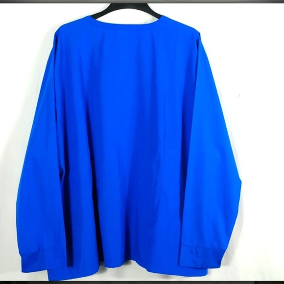 Red Panda Blue Long Sleeve Snap Buttons Pockets Nurses Top Women's Plus Size 5X - Picture 6 of 10